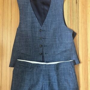 Suit Supply Mens Blue Wool Tweed Suit Vest Pants 25 Suitsupply